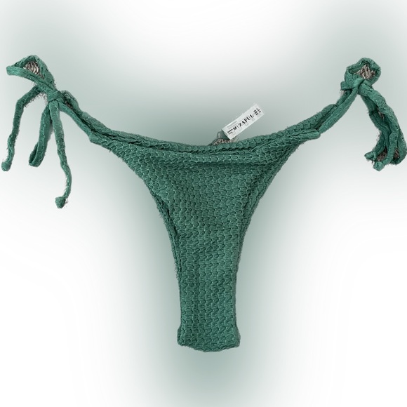 ZAFUL Emerald Green Textured Bandeau Bikini, Size M - Picture 3 of 5